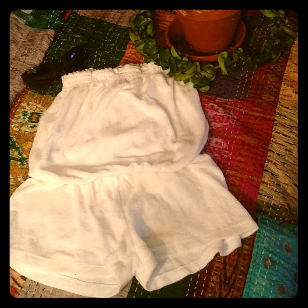 White terry cloth beach coverup